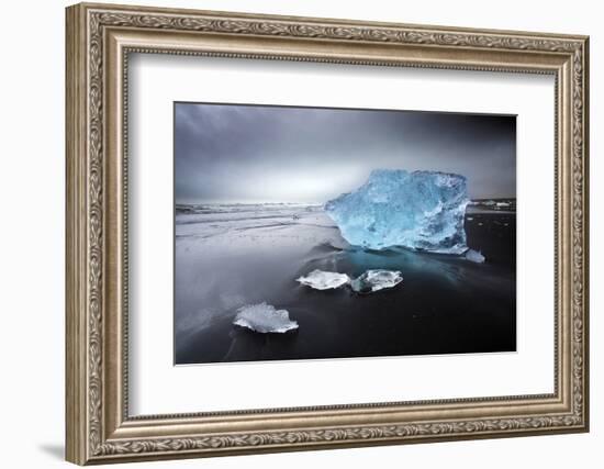 Jokulsa Beach on a Stormy Day-Lee Frost-Framed Photographic Print