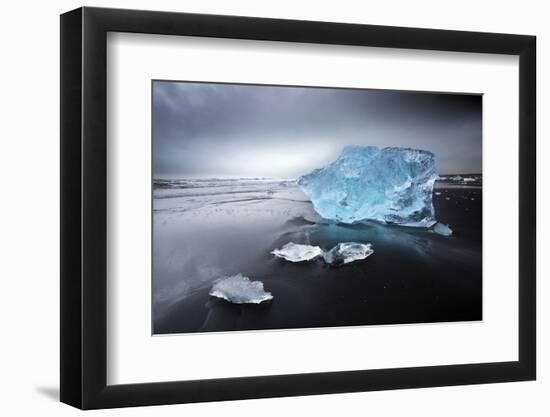 Jokulsa Beach on a Stormy Day-Lee Frost-Framed Photographic Print