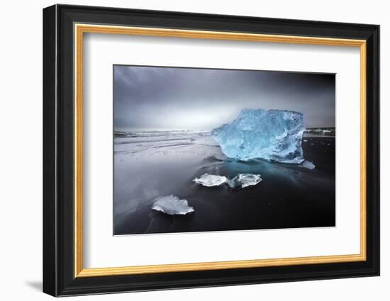 Jokulsa Beach on a Stormy Day-Lee Frost-Framed Photographic Print