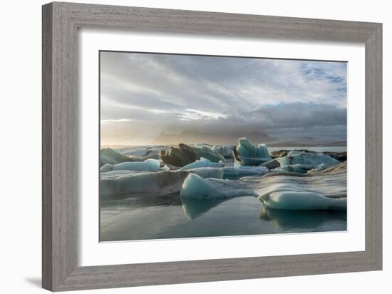 Jokulsarlon in Iceland - the Glacier or Glacial Lake - with Chunks of Iceberg Floating-Freespirittravel-Framed Photographic Print