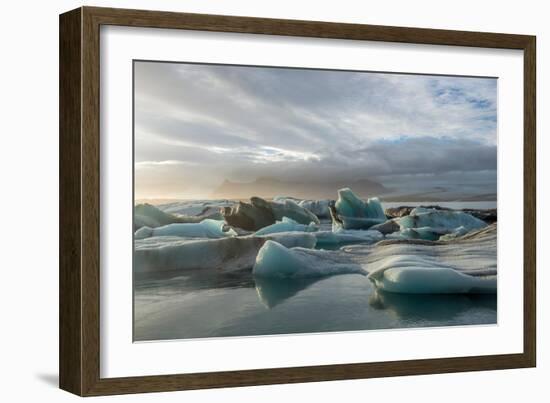 Jokulsarlon in Iceland - the Glacier or Glacial Lake - with Chunks of Iceberg Floating-Freespirittravel-Framed Photographic Print