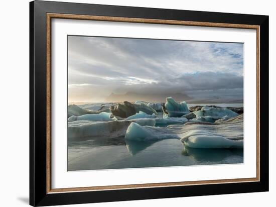 Jokulsarlon in Iceland - the Glacier or Glacial Lake - with Chunks of Iceberg Floating-Freespirittravel-Framed Photographic Print