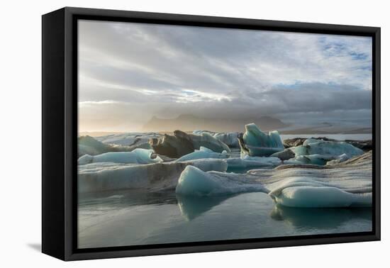 Jokulsarlon in Iceland - the Glacier or Glacial Lake - with Chunks of Iceberg Floating-Freespirittravel-Framed Premier Image Canvas