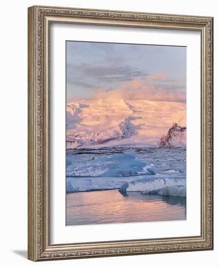 Jokulsarlon with Glacier Breidamerjokull, Vatnajokull NP. Iceland-Martin Zwick-Framed Photographic Print