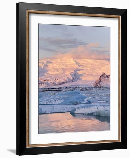 Jokulsarlon with Glacier Breidamerjokull, Vatnajokull NP. Iceland-Martin Zwick-Framed Photographic Print