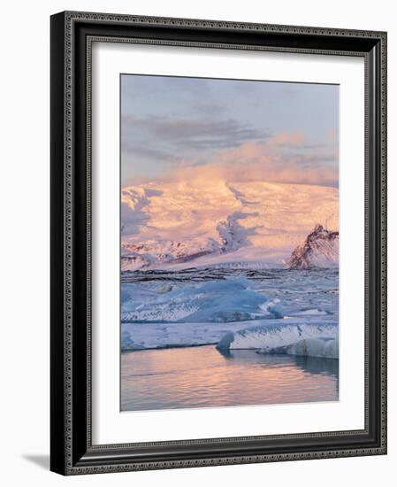 Jokulsarlon with Glacier Breidamerjokull, Vatnajokull NP. Iceland-Martin Zwick-Framed Photographic Print