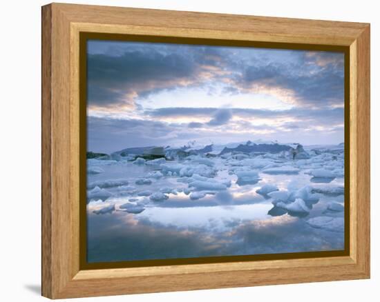 Jokuslarlon Glacial Lagoon, Vatnajokull Ice-Cap, Iceland, Polar Regions-Simon Harris-Framed Premier Image Canvas