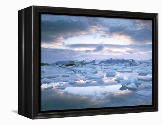 Jokuslarlon Glacial Lagoon, Vatnajokull Ice-Cap, Iceland, Polar Regions-Simon Harris-Framed Premier Image Canvas