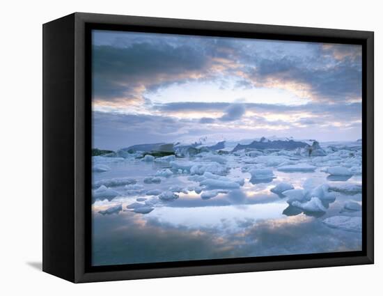 Jokuslarlon Glacial Lagoon, Vatnajokull Ice-Cap, Iceland, Polar Regions-Simon Harris-Framed Premier Image Canvas