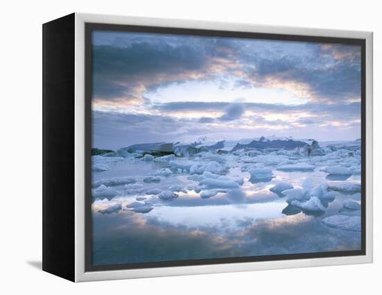 Jokuslarlon Glacial Lagoon, Vatnajokull Ice-Cap, Iceland, Polar Regions-Simon Harris-Framed Premier Image Canvas