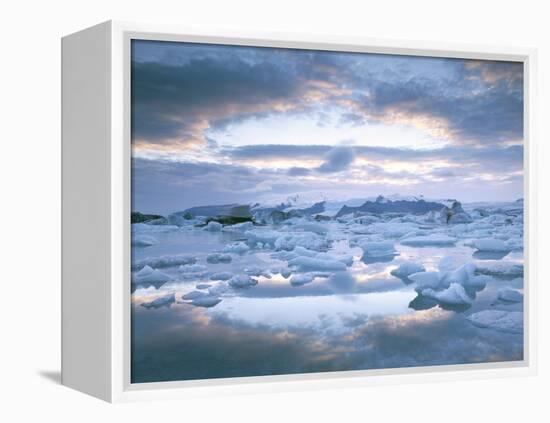 Jokuslarlon Glacial Lagoon, Vatnajokull Ice-Cap, Iceland, Polar Regions-Simon Harris-Framed Premier Image Canvas