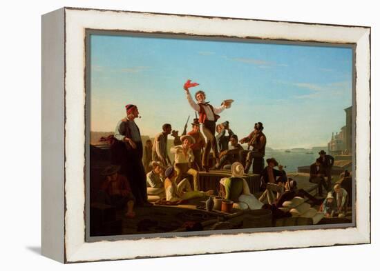 Jolly Flatboatmen in Port, 1857-George Caleb Bingham-Framed Premier Image Canvas
