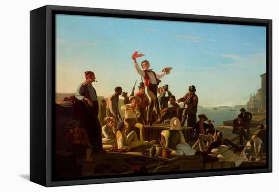 Jolly Flatboatmen in Port, 1857-George Caleb Bingham-Framed Premier Image Canvas