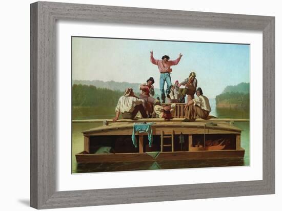 Jolly Flatboatmen-George Caleb Bingham-Framed Premium Giclee Print