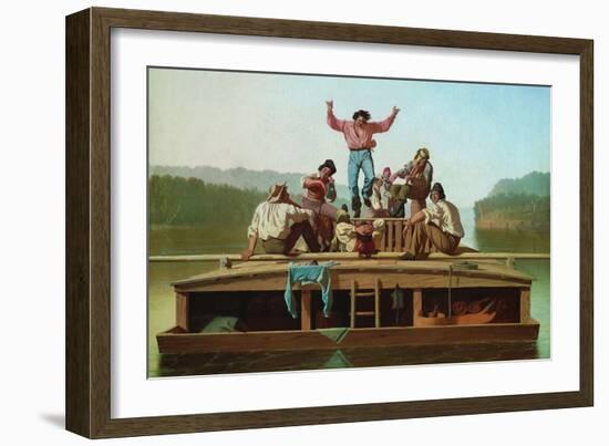 Jolly Flatboatmen-George Caleb Bingham-Framed Premium Giclee Print