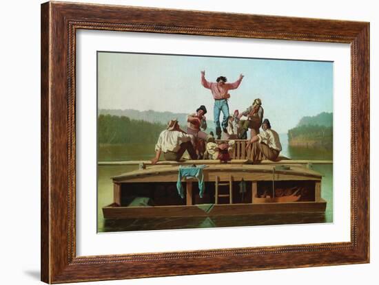 Jolly Flatboatmen-George Caleb Bingham-Framed Premium Giclee Print