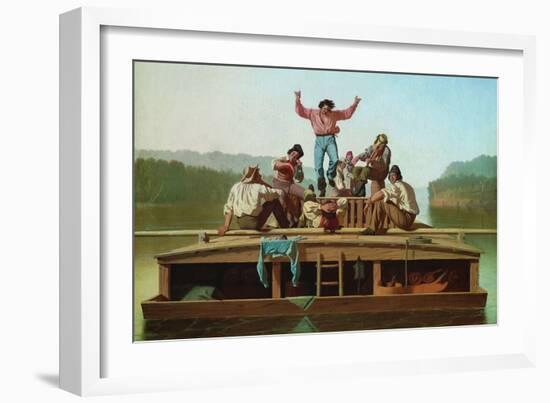 Jolly Flatboatmen-George Caleb Bingham-Framed Premium Giclee Print