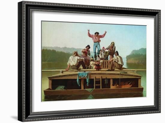 Jolly Flatboatmen-George Caleb Bingham-Framed Premium Giclee Print