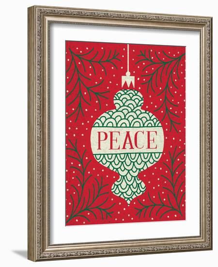 Jolly Holiday Ornaments Peace-Michael Mullan-Framed Art Print