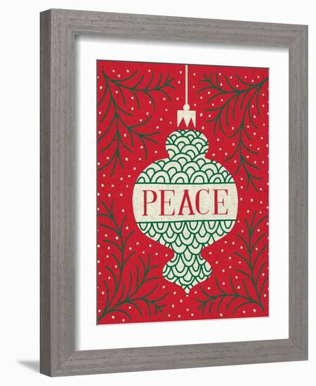 Jolly Holiday Ornaments Peace-Michael Mullan-Framed Art Print