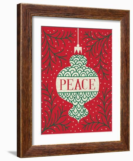 Jolly Holiday Ornaments Peace-Michael Mullan-Framed Art Print