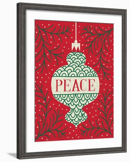 Jolly Holiday Ornaments Peace-Michael Mullan-Framed Art Print