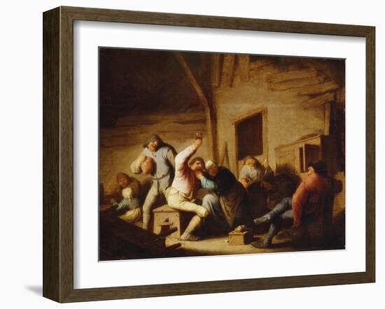 Jolly Peasants in a Tavern-Adriaen Van Ostade-Framed Giclee Print