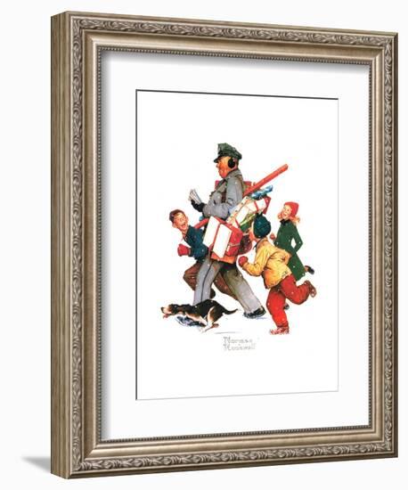 Jolly Postman-Norman Rockwell-Framed Giclee Print