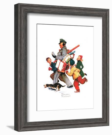 Jolly Postman-Norman Rockwell-Framed Giclee Print