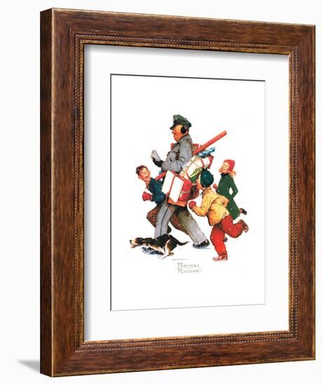 Jolly Postman-Norman Rockwell-Framed Giclee Print