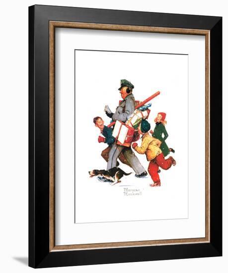 Jolly Postman-Norman Rockwell-Framed Giclee Print