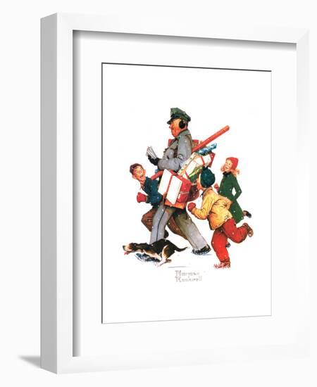 Jolly Postman-Norman Rockwell-Framed Giclee Print