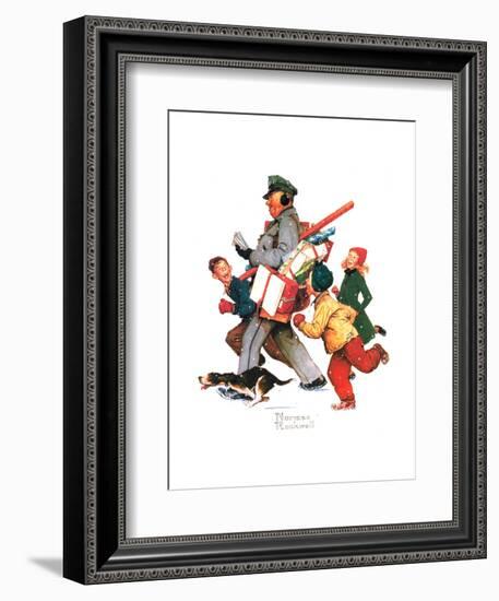 Jolly Postman-Norman Rockwell-Framed Giclee Print