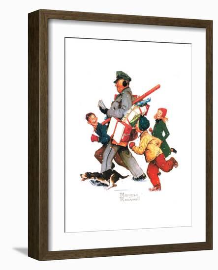 Jolly Postman-Norman Rockwell-Framed Giclee Print