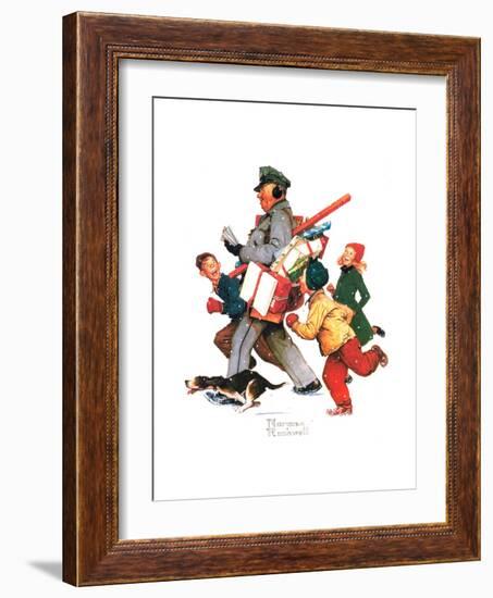 Jolly Postman-Norman Rockwell-Framed Giclee Print