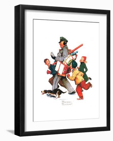 Jolly Postman-Norman Rockwell-Framed Giclee Print