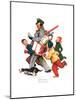 Jolly Postman-Norman Rockwell-Mounted Giclee Print