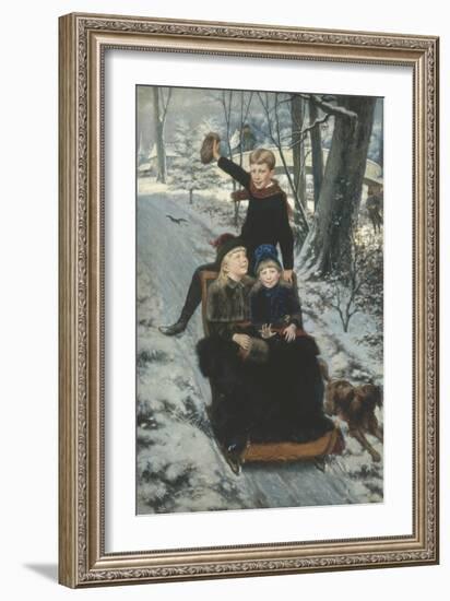 Jolly Sleigh Ride, c.1884-Frans De Wilde-Framed Giclee Print