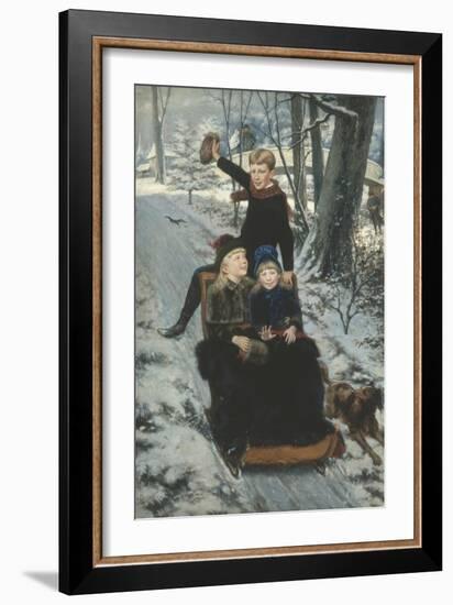 Jolly Sleigh Ride, c.1884-Frans De Wilde-Framed Giclee Print