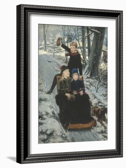 Jolly Sleigh Ride, c.1884-Frans De Wilde-Framed Giclee Print