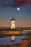 Edgartown Lighthouse at Dusk with the Moon Rising Behind-Jon Hicks-Photographic Print