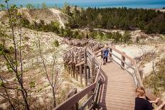 Boardwalk Steps down a Dune at Indiana Dunes National Park-Jon Lauriat-Photographic Print