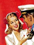 "Naval Officer & Woman," Saturday Evening Post Cover, August 8, 1942-Jon Whitcomb-Giclee Print