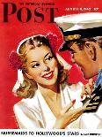 "Naval Officer & Woman," Saturday Evening Post Cover, August 8, 1942-Jon Whitcomb-Giclee Print