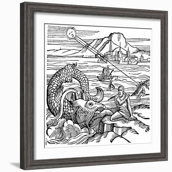 Jonah Being Spewed Up by the Whale, 1557-null-Framed Giclee Print