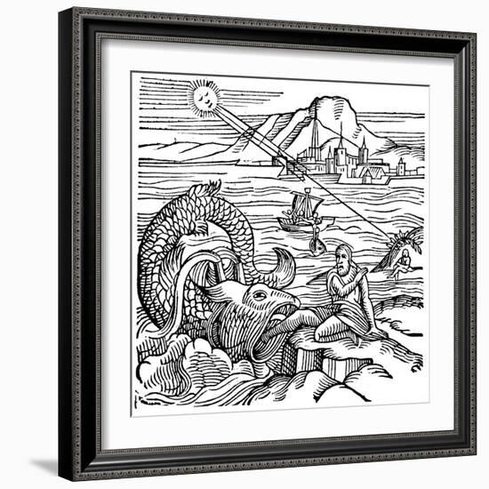 Jonah Being Spewed Up by the Whale, 1557-null-Framed Giclee Print