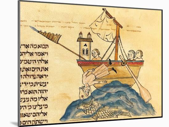 Jonah Eaten by the Whale, from a Hebrew Bible, 1299-Joseph Asarfati-Mounted Giclee Print