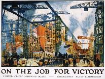 On the Job for Victory Poster-Jonas Lie-Framed Giclee Print