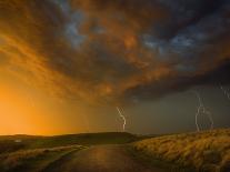 Thunderstorm and Orange Clouds at Sunset-Jonathan Hicks-Photographic Print