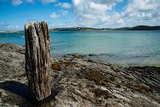 Old Wooden Mooring Post at Hawker Cove on Eastern Side of the Camel Estuary in North Cornwall-Jonathan Somers-Framed Photographic Print